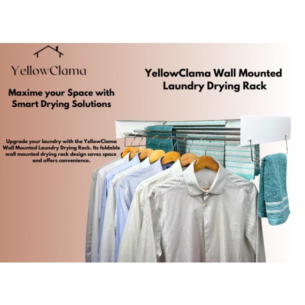 Adjustable Wall-Mount Clothes Drying Rack - White - Picture 7 of 9